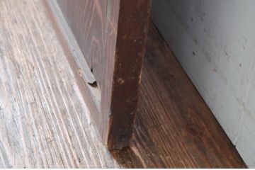 アンティーク建具　和の風情が感じられる裏障子付きの格子戸1枚(障子戸、引き戸)(R-080652)