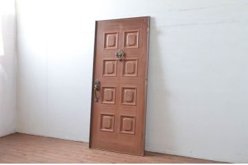 ビンテージ建具　ペイント仕上げ限定　金属製　どこか懐かしい雰囲気を感じるレトロなドア1枚(扉、木製ドア、ヴィンテージ)(R-080653)