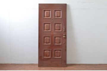 ビンテージ建具　ペイント仕上げ限定　金属製　どこか懐かしい雰囲気を感じるレトロなドア1枚(扉、木製ドア、ヴィンテージ)(R-080653)