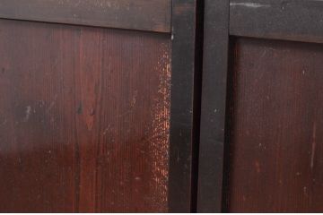 アンティーク建具　和の風情あふれるガラス入り格子帯戸3枚セット(板戸、引き戸、ガラス帯戸)(R-080654)