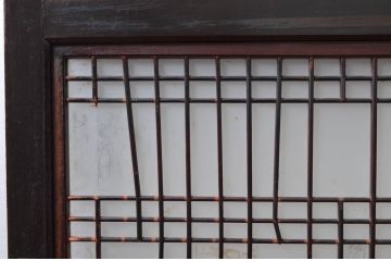 アンティーク建具　古民家インテリアにおすすめなガラス帯戸2枚セット(引き戸、板戸)(R-080655)