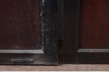アンティーク建具　古民家インテリアにおすすめなガラス帯戸2枚セット(引き戸、板戸)(R-080655)