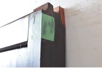アンティーク建具　古民家インテリアにおすすめなガラス帯戸2枚セット(引き戸、板戸)(R-080655)