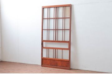 ビンテージ建具　昭和レトロな雰囲気感じるガラス戸1枚(引き戸、ヴィンテージ)(R-080656)