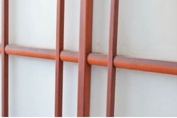 ビンテージ建具　昭和レトロな雰囲気感じるガラス戸1枚(引き戸、ヴィンテージ)(R-080656)