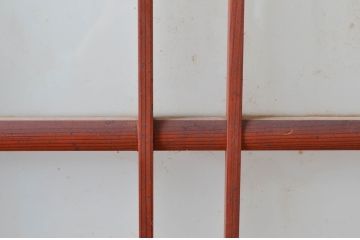 ビンテージ建具　昭和レトロな雰囲気感じるガラス戸1枚(引き戸、ヴィンテージ)(R-080656)