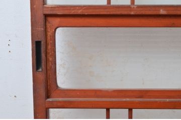 ビンテージ建具　昭和レトロな雰囲気感じるガラス戸1枚(引き戸、ヴィンテージ)(R-080656)