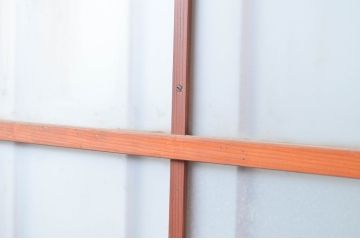 ビンテージ建具　昭和レトロな雰囲気感じるガラス戸1枚(引き戸、ヴィンテージ)(R-080656)