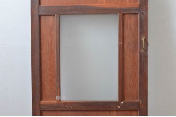 アンティーク建具　シンプルなデザインのナラ材フレームが目を惹かれるレトロなドア1枚(扉、木製扉)(R-080657)