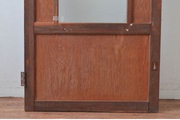アンティーク建具　シンプルなデザインのナラ材フレームが目を惹かれるレトロなドア1枚(扉、木製扉)(R-080657)