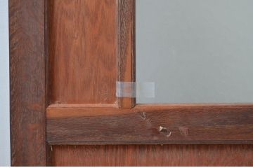 アンティーク建具　シンプルなデザインのナラ材フレームが目を惹かれるレトロなドア1枚(扉、木製扉)(R-080657)