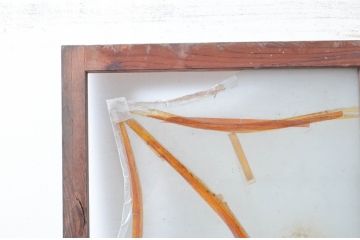 アンティーク建具　使い込まれた風合いが味わい深いガラス戸1枚(引き戸)(R-080658)