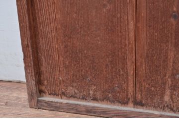 アンティーク建具　使い込まれた風合いが味わい深いガラス戸1枚(引き戸)(R-080658)