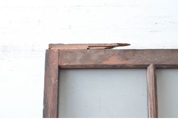 アンティーク建具　経年を感じさせる木味が魅力的なガラス戸1枚(引き戸、建具)(R-080659)