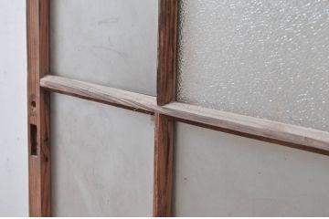 アンティーク建具　経年を感じさせる木味が魅力的なガラス戸1枚(引き戸、建具)(R-080659)
