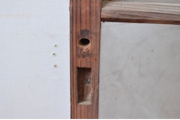 アンティーク建具　経年を感じさせる木味が魅力的なガラス戸1枚(引き戸、建具)(R-080659)