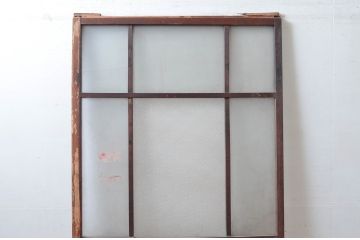 アンティーク建具　経年を感じさせる木味が魅力的なガラス戸1枚(引き戸、建具)(R-080659)