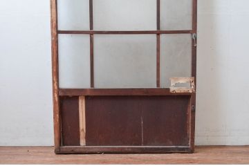アンティーク建具　経年を感じさせる木味が魅力的なガラス戸1枚(引き戸、建具)(R-080659)