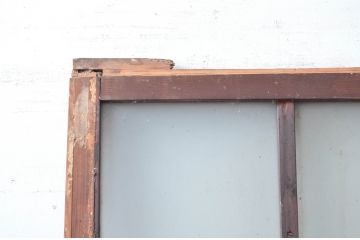 アンティーク建具　経年を感じさせる木味が魅力的なガラス戸1枚(引き戸、建具)(R-080659)