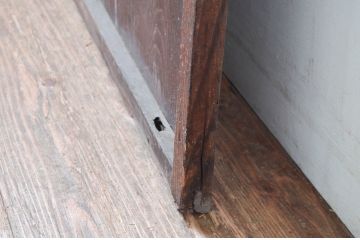 アンティーク建具　経年を感じさせる木味が魅力的なガラス戸1枚(引き戸、建具)(R-080659)