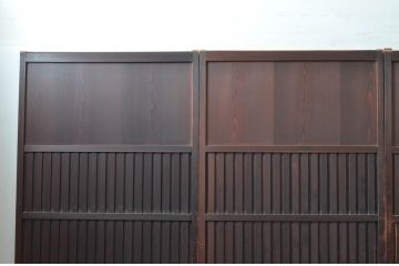 アンティーク建具　上質な和の空間を演出する無双戸4枚セット(無双帯戸、引き戸、格子戸、板戸、帯戸)(R-080660)