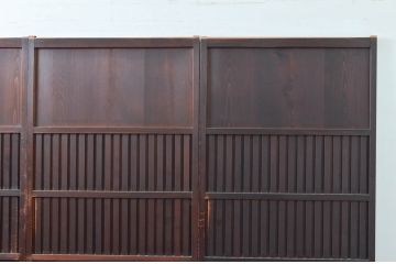 アンティーク建具　上質な和の空間を演出する無双戸4枚セット(無双帯戸、引き戸、格子戸、板戸、帯戸)(R-080660)