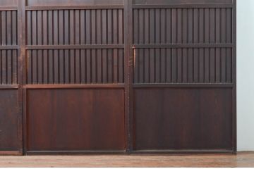 アンティーク建具　上質な和の空間を演出する無双戸4枚セット(無双帯戸、引き戸、格子戸、板戸、帯戸)(R-080660)