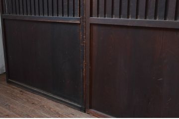 アンティーク建具　上質な和の空間を演出する無双戸4枚セット(無双帯戸、引き戸、格子戸、板戸、帯戸)(R-080660)