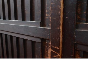 アンティーク建具　上質な和の空間を演出する無双戸4枚セット(無双帯戸、引き戸、格子戸、板戸、帯戸)(R-080660)
