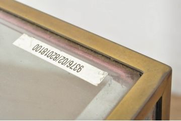 フランスアンティーク　真鍮(しんちゅう)フレームのシンプルな卓上ガラスケース(ショーケース、ディスプレイケース、コレクションケース、キャビネット、飾り棚、陳列棚、店舗什器)(R-080662)
