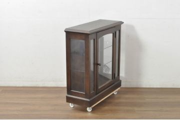 中古　希少な廃番品!!　えぞ民芸　ナラ材　さりげなく空間になじむシンプルで小ぶりな飾り棚(収納棚、戸棚、サイドキャビネット、リビングボード、引き出し)(R-080663)