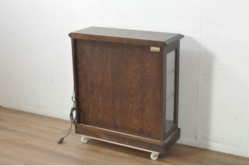 中古　希少な廃番品!!　えぞ民芸　ナラ材　さりげなく空間になじむシンプルで小ぶりな飾り棚(収納棚、戸棚、サイドキャビネット、リビングボード、引き出し)(R-080663)
