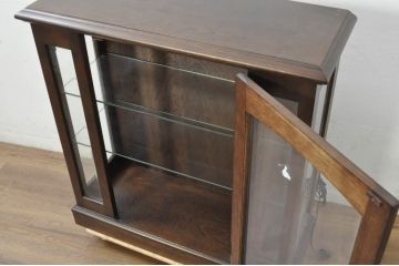 中古　希少な廃番品!!　えぞ民芸　ナラ材　さりげなく空間になじむシンプルで小ぶりな飾り棚(収納棚、戸棚、サイドキャビネット、リビングボード、引き出し)(R-080663)