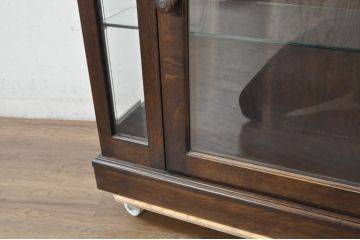 中古　希少な廃番品!!　えぞ民芸　ナラ材　さりげなく空間になじむシンプルで小ぶりな飾り棚(収納棚、戸棚、サイドキャビネット、リビングボード、引き出し)(R-080663)