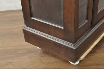 中古　希少な廃番品!!　えぞ民芸　ナラ材　さりげなく空間になじむシンプルで小ぶりな飾り棚(収納棚、戸棚、サイドキャビネット、リビングボード、引き出し)(R-080663)
