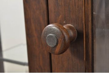 中古　希少な廃番品!!　えぞ民芸　ナラ材　さりげなく空間になじむシンプルで小ぶりな飾り棚(収納棚、戸棚、サイドキャビネット、リビングボード、引き出し)(R-080663)