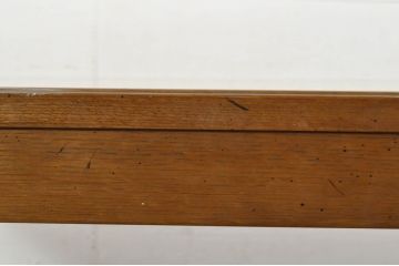 中古　美品　カリモク家具(karimoku)　domani(ドマーニ)　Morganton(モーガントン)　パーケットリー　オーク材　ウォールナット材　希少なライトコニャック色　シンプルですっきりとしたデザインが魅力のダイニングテーブル(4人掛け、6人掛け、食卓)(定価約35万円)(R-080668)