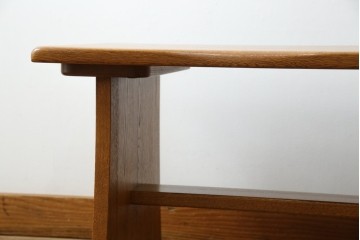 中古　希少な廃番品　飛騨清見工房(HIDA　kiyomi koubou)(大日家具工業)　楢(ナラ)材　無垢　ナラ無垢材がふんだんに使用されたくさびベンチ　定価約8万円相当　(R-080670)