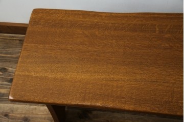 中古　希少な廃番品　飛騨清見工房(HIDA　kiyomi koubou)(大日家具工業)　楢(ナラ)材　無垢　ナラ無垢材がふんだんに使用されたくさびベンチ　定価約8万円相当　(R-080670)