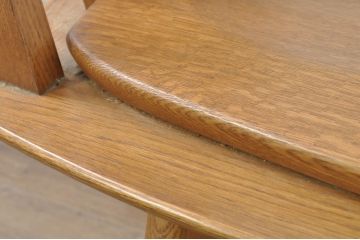 中古　美品　希少な廃番品　飛騨清見工房(HIDA kiyomi koubou)(大日家具工業)　楢(ナラ)材　無垢　ナラ無垢材がふんだんに使用された回転チェア2脚セット(板座チェア、回転イス、ダイニングチェア、椅子、バラ売り可能)(定価2脚で約16万円)(R-080672)