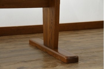 中古　希少な廃番品　飛騨清見工房(HIDA kiyomi koubou)(大日家具工業)　楢(ナラ)材　無垢　ナラ無垢材がふんだんに使用されたダイニングテーブル　定価約24万円　(R-080673)