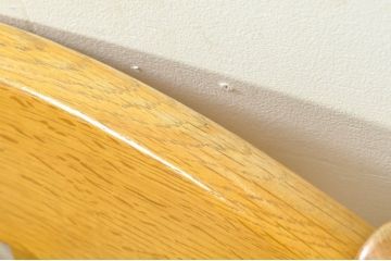 中古　柏木工(カシワ木工、KASHIWA)　楢(ナラ)材　木の温かみある風合いが魅力的なダイニングチェア6脚セット(板座チェア、イス、椅子、バラ売り可能)(R-080674)