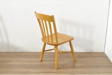 中古　柏木工(カシワ木工、KASHIWA)　楢(ナラ)材　木の温かみある風合いが魅力的なダイニングチェア6脚セット(板座チェア、イス、椅子、バラ売り可能)(R-080674)