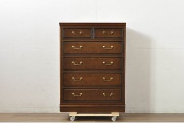 中古　美品　maruni(マルニ木工)　地中海ロイヤルシリーズ(ROYAL)　シックな空間づくりにぴったりなチェスト(引き出し、サイドチェスト)(定価約35万円)(R-080675)