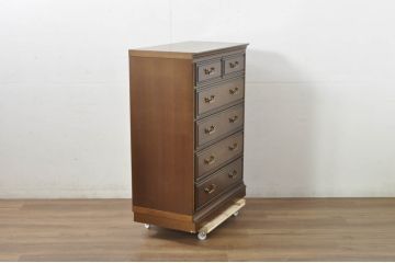 中古　美品　maruni(マルニ木工)　地中海ロイヤルシリーズ(ROYAL)　シックな空間づくりにぴったりなチェスト(引き出し、サイドチェスト)(定価約35万円)(R-080675)