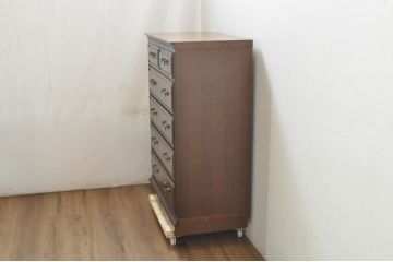中古　美品　maruni(マルニ木工)　地中海ロイヤルシリーズ(ROYAL)　シックな空間づくりにぴったりなチェスト(引き出し、サイドチェスト)(定価約35万円)(R-080675)