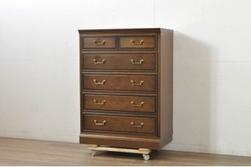 中古　maruni(マルニ木工)　地中海ロイヤルシリーズ(ROYAL)　シックな空間づくりにぴったりなチェスト(引き出し、サイドチェスト)(定価約35万円)(R-080676)
