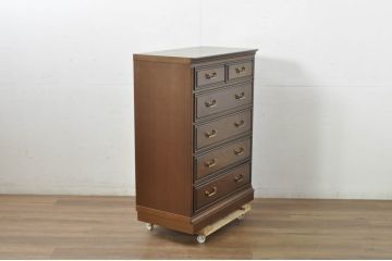 中古　maruni(マルニ木工)　地中海ロイヤルシリーズ(ROYAL)　シックな空間づくりにぴったりなチェスト(引き出し、サイドチェスト)(定価約35万円)(R-080676)