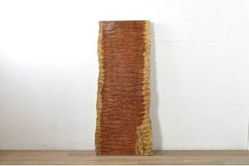 中古　ハイクラスのブビンガ一枚板　波杢・極厚　希少で美しい杢目のテーブルトップ(テーブル天板、材料、木材、古材、DIY)(購入価格約150万円)(R-080682)