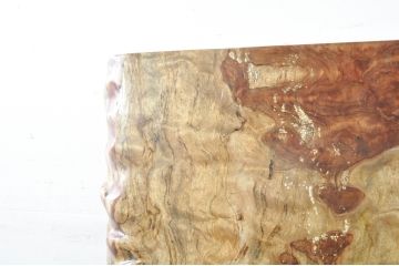 中古　ハイクラスのブビンガ一枚板　波杢・極厚　希少で美しい杢目のテーブルトップ(テーブル天板、材料、木材、古材、DIY)(購入価格約150万円)(R-080682)